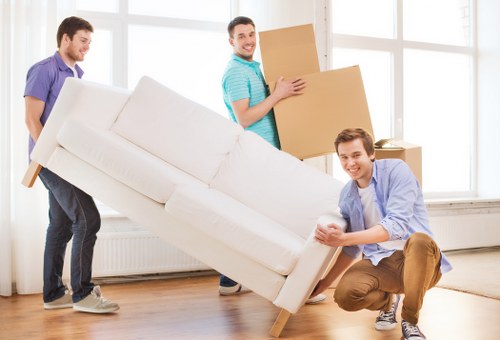 Packed moving boxes ready for same day removals in Streatham