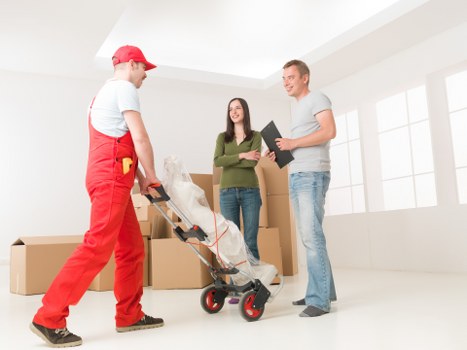 Shared house student move in Streatham with packed boxes ready for transport