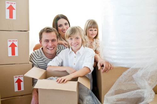 Local movers handling a flat move with a removal van in Streatham